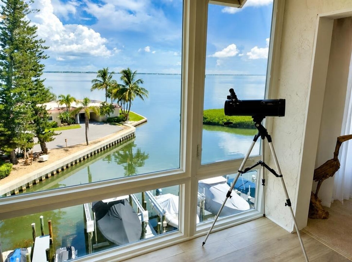Enclosed lanai with stunning bay view.